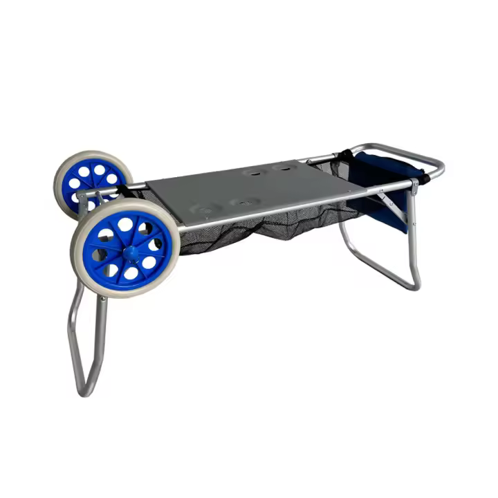 Marbueno Carrito Portasillas Aluminio Convertible Mesa Retractilado Camping y Playa 108X51X51 cm 10361 - 1