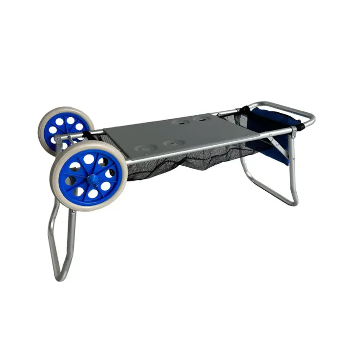 Marbueno Carrito Portasillas Aluminio Convertible Mesa Retractilado Camping y Playa 108X51X51 cm 10361 - 1