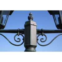 vidaXL Farola de jardín 2 brazos 215 cm verde oscuro/negro aluminio - details 3