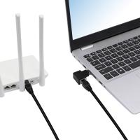 FGNS Adaptadores de Ethernet de 90 grados, ángulo  izquierdo, conector RJ45 macho a hembra,  apantallado,  conexión de red,  Adaptador de ángulo Recto Macho a Hembra  compatible con Cat5 Cat6 （Izquierda） - details 1