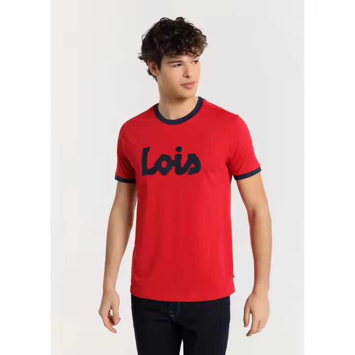 LOIS JEANS - Camiseta de manga corta contrastes Logo High Density Print - 1