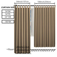 Cortina Térmica Impermeable Para Exterior 1PC Bloqueo De Sol Para Patio Porche Pergola Cabana Decoración Clásica Estilo Sólido - details 1