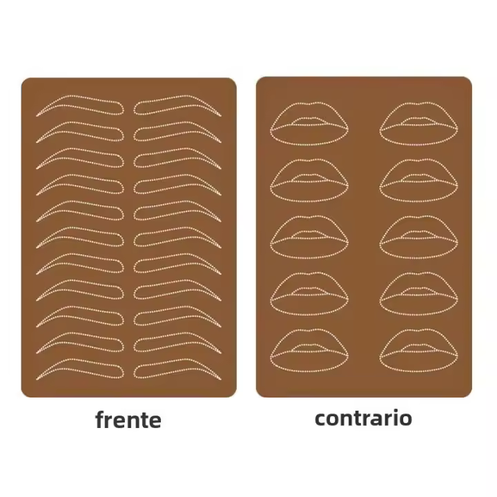 Tattoo Microblading Práctica Permanente Maquillaje Cejas Silicona Hoja Latex Doble Cara Piel De Práctica Para Ojos - 1