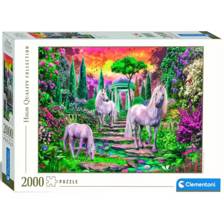 Puzzle 2000 Piezas Jardín de Unicornios Clementoni - 1