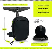AHR Quality Pernera Moto (+Funda Impermeable) con 2 Bolsillos y Doble Sujeción | Riñonera Moto | Bolsa Pierna Moto | Riñonera Pierna Hombre y Mujer Lateral Táctica Negro - details 2