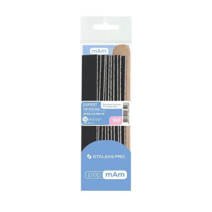 Lima desechable Soft 10 Uds grano 180+ 2 bases de madera - 1