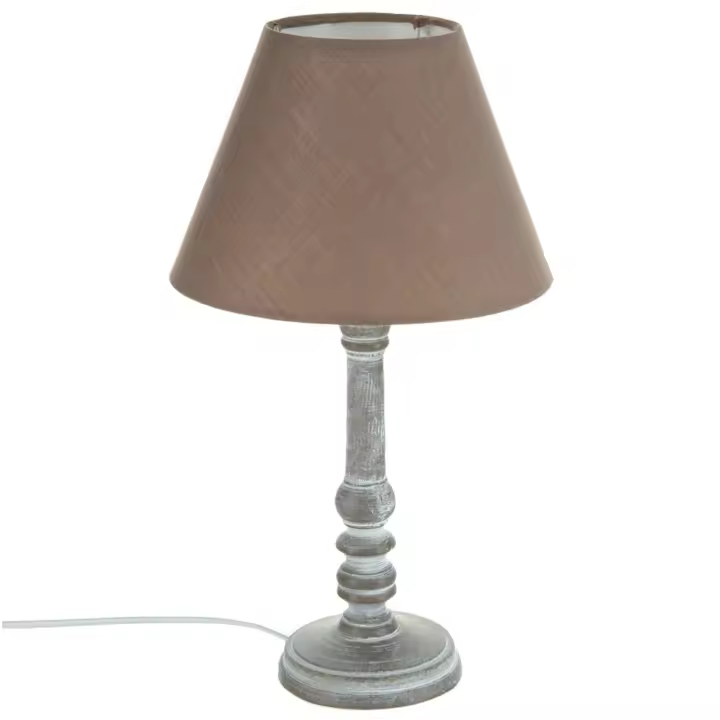 Lámpara de Mesa Atmosphera Estilo Auténtico en Madera Patinada Taupe - 1