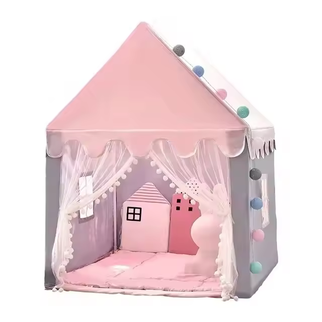 Carpa De Juguete Para Niñas Casa De Castle De Princesa Plegable Decorativa Para Habitación Interior Y Exterior Regalo De Navidad Para Niñas De 0 a 12 Años - 1