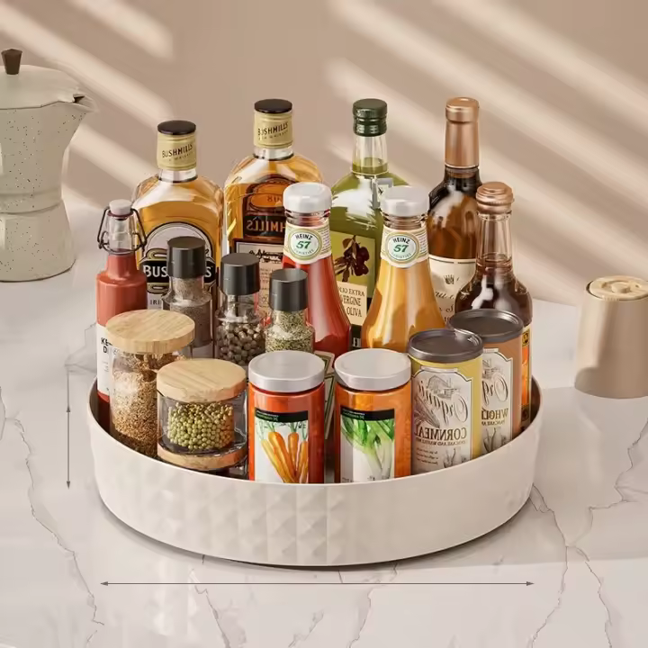 Rack De Especias Giratorio De 360 Grados Para Cocina Soporte De Almacenamiento Rotativo No Eslipiente Para Cosméticos Y Sundries Ecológico - 1