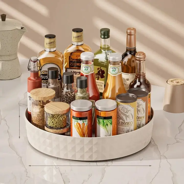 Rack De Especias Giratorio De 360 Grados Para Cocina Soporte De Almacenamiento Rotativo No Eslipiente Para Cosméticos Y Sundries Ecológico - 1