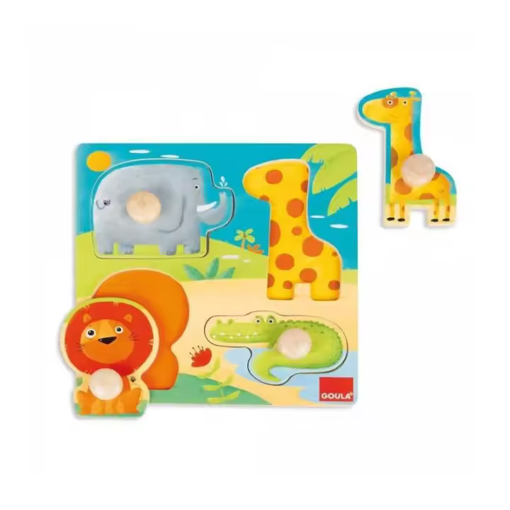 PUZZLE ANIMALES SELVA MADERA GOULA DE DISET - 1
