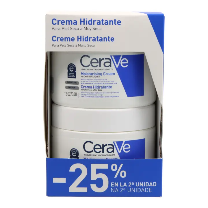 Cerave Crema Hidratante Piel Seca 2x340 g Promo - 1