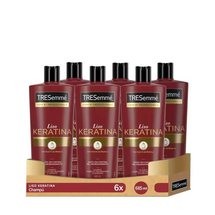 TRESemmé Champú Liso Keratina 685ml - Pack de 6 - 1