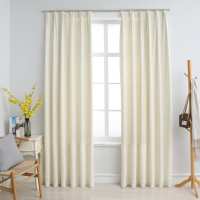 vidaXL Cortinas Opacas con Ganchos 2 Piezas 140x245 cm Terciopelo Casa Color Crema,  Beige,  Negro y mas - details 0