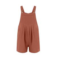 Traje De Mujer Casual De Algodón Lino Suave Con Pierna Ancha Y Bolsillos Estilo Callejero Cómodo Para Verano Color Sólido - details 45