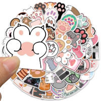 Pegatinas De Gato Rosa Kawaii 61PCS Para Botella De Agua Portátil Patineta Scrapbook Equipaje Juguete Para Niñas - details 7