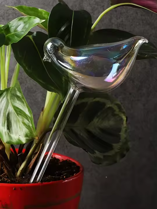 Dispositivo De Rociado Automático Para Plantas 1 Pieza Artificio Creativo Para Riego De Vidrio De Pájaros Dispositivo De Drip De Agua - 1