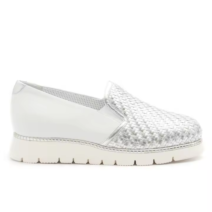 Zapato sin Cordones Philosophy en Blanco y Plisado - 1