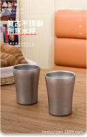 Taza De Agua Retro Japonesa De Acero Inoxidable 304 Doble Capa Antideslizante Estilo Café Para Camping Utensilios De Mesa Al Aire Libre - details 0