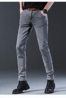 Pantalones De Mezclilla Ajustados Para Hombre Estilo Coreano Moda De Otoño Cierre Con Cremallera Y Botones De Moda Versátil Para Jóvenes - details 5