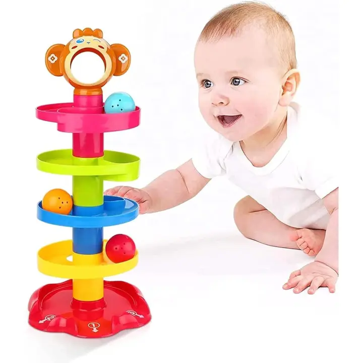 Juguetes para bebés de 9 a 18 meses Torre giratoria de 5 niveles, juguetes educativos para la primera infancia, juguetes Montessori, juego sensorial para niños y niñas - 1
