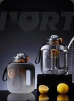 Botella Deportiva De Plástico De Grado Alimenticio a Alta Temperatura Con Doble Diseño De Bebida Gran Capacidad Portátil Para Gimnasio - details 4