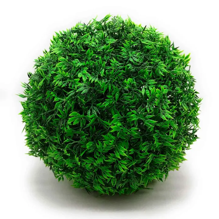Tradineur - Bola de boj, topiario artificial, planta de plástico, diseño realista, decoración interior y exterior, jardín, hogar (Verde - Ø 20 cm) - 1