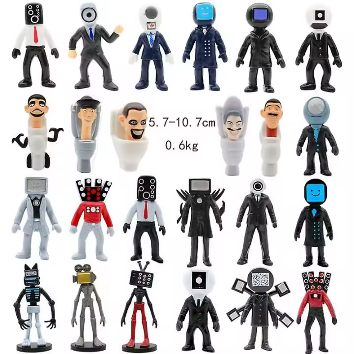24 unids skibidi figuras de acción set divertido juego toiletman camarógrafo speakerman cake toppers decoración del hogar Juguetes - 1