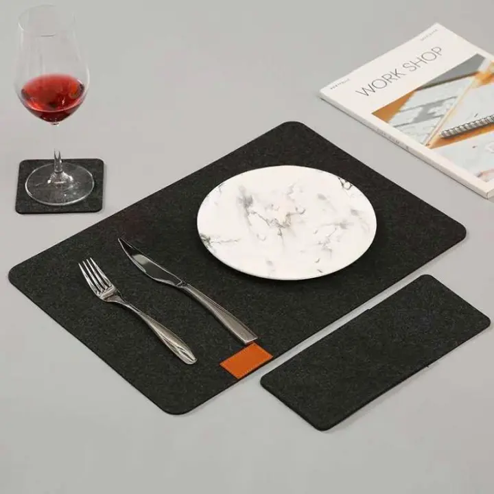 Juego De 6 Tapetes De Comida De Lana Resistant To Calor Fácil De Limpiar Antideslizante Lavable Tapete De Taza Para Mesa - 1