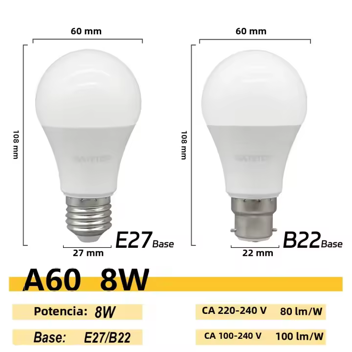 10PCS Bombillas LED E27 De Alta Luminosidad 8W-24W Luz Caliente Fría Para Hogar Dirección Living Room Iluminación AC220V 230V 110V - 1