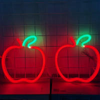 Luces Neón LED De Apple Para Pared Alimentadas Por USB/batería Decorativas Para Navidad Fiestas Bares Y Hogares Lámpara Moderna Sin Regulación De Brillo - details 0