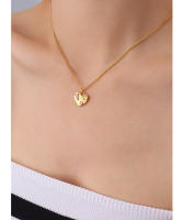 Encanto Gargantilla francesa con personalidad retro de circonita con forma de corazón de melocotón, pendientes de acero de titanio, collar, colgante de piedra preciosa CZ irregular en forma de corazón, resistente al agua, chapado en oro real 18 - details 4