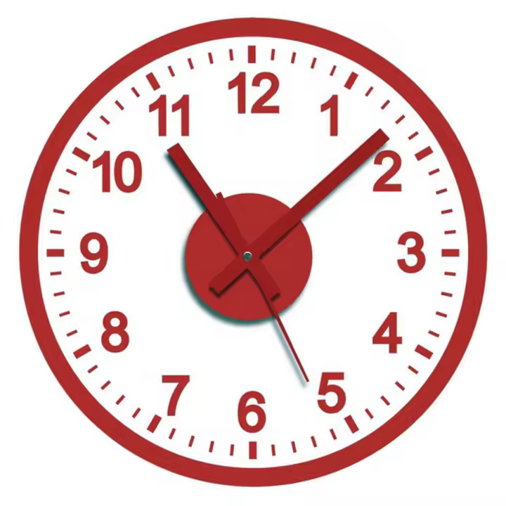 Reloj de Pared Versa Rojo Adhesivo - 1