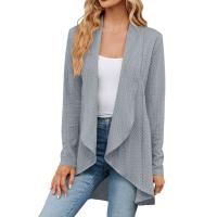 Chaqueta Abierta Delantera Para Mujer Casual De Manga Larga Ligera Tejida Suave Suéter Otoño Invierno Solido Estilo Calle - details 5
