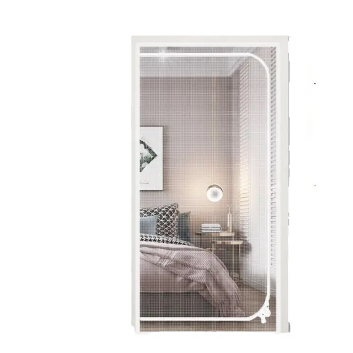 Puerta de pantalla de Gato forzada, resistant to prueba de mascotas with Cremallera, evita que los perros Gatos se acaben de Casa, Blanco (if adored A LA Puerta size90x210cm) - 1