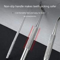 Set De 3 Piezas De Palillos Para Dientes En Acero Inoxidable Herramienta De Cuidado Dental Portátil Con Llavero Stonego - details 1