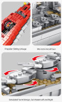 Bloques De Construcción Militar WW2 Gran Buque De Guerra Modelo En Ladrillo Juguete Educativo Para Niños Regalo De Fiestas Para Niños Hombres - details 20