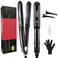 Frasco De Prensa Para El Cabello De Mujer Con Vapor Y Cerámica Anti-derretimiento 2 En 1 Estilo De Cabello Eléctrico Para Secado Y Uso Húmedo Con Control De Temperatura - details 7
