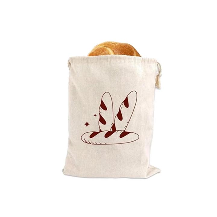Reusable Linen Bread Bag Large Washable Bread Storage Bags Drawstring Bread Storage Oxford Cloth Storage Food Accessories
