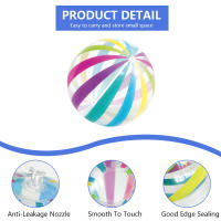 1pc 15.35Inch Colorful Striped Transparent Ball Inflatable Beach Ball, Suitable For Beach Pool Party Games - details 4