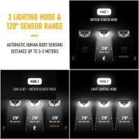 Lámpara De Pared Solar Con Sensor De Movimiento 100 LEDs 4 Lados Luz Exterior Impermeable Para Jardín Y Courtyard Moderno - details 5