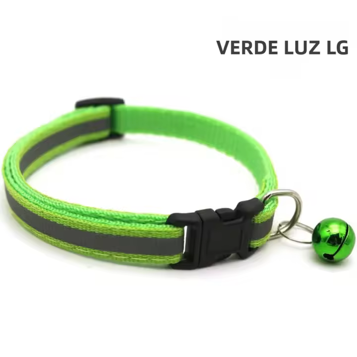 Collar Reflejante Para Gatos Y Perros Con Luz LED Deslumbrante Nylon Accesorios Para Animales Collar Ajustable Con Campana - 1