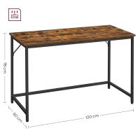 Escritorio Industrial Compacto - 60x120x76 cm, Mesa de Oficina y Estación de Trabajo, Ideal para Teletrabajo, Estudio y Dormitorio, Estructura de Metal - details 12