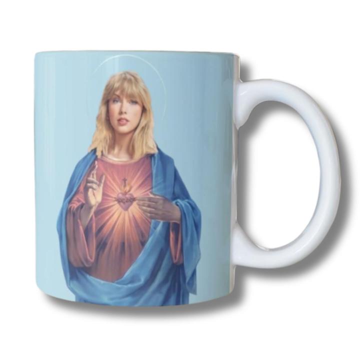 Grupo Darik - Taza de Cerámica Taylor Album, Regalo Original para amantes de la Música, Taza de café, té, 11oz, 330 ml, Apta para microondas y lavavajillas, Incluye caja antirotura para mayor proteccion (Evangelista)