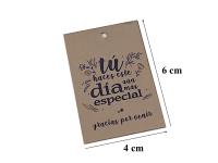 Lote de 25/50 tarjetas de cartón kraft de agradecimiento - regalos para invitados de boda comuniones bautizo aniversarios - tarjetas kraft con mensaje Tú haces este día aún más especial Gracias por venir medida de 4 x 6 cm - details 1