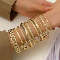 Juego De 10 Pulseras De Cadena Cubana Punk Para Mujeres Y Hombres Pulseras Bohemias Multicapa De Color Dorado Con Encantos Joyería Moda Regalo - details 2