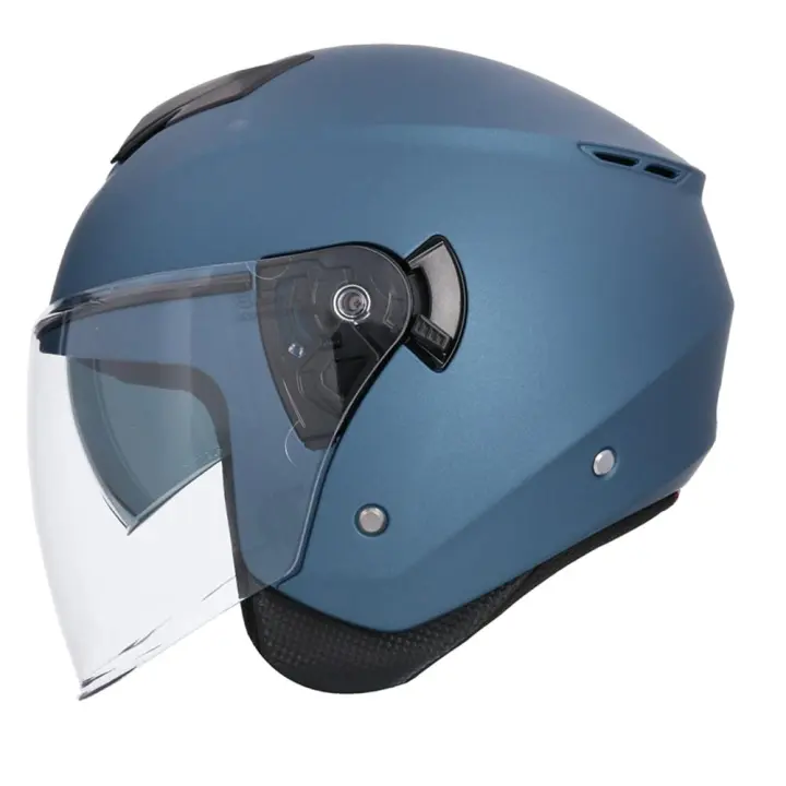 SHIRO HELMETS Casco Jet Modelo Ibiza OF852 Monocolor Azul Mate Totalmente Homologado - 1