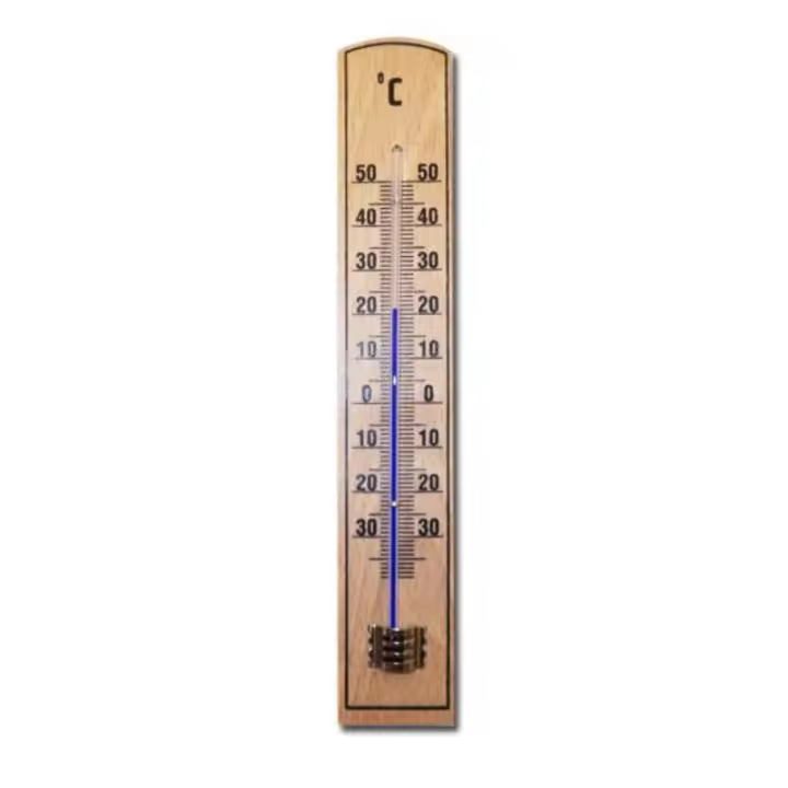 Pluvia termometro 101015  205x35 mm madera 30700 - 1