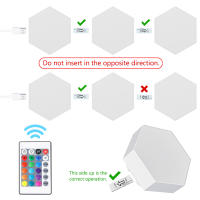 Luz De Pared Hexagonal Con Control Remoto Y Luz LED RGB Modulable USB Colorida Luz Nocturna Geométrica DIY Para Decoración De Hogar - details 21