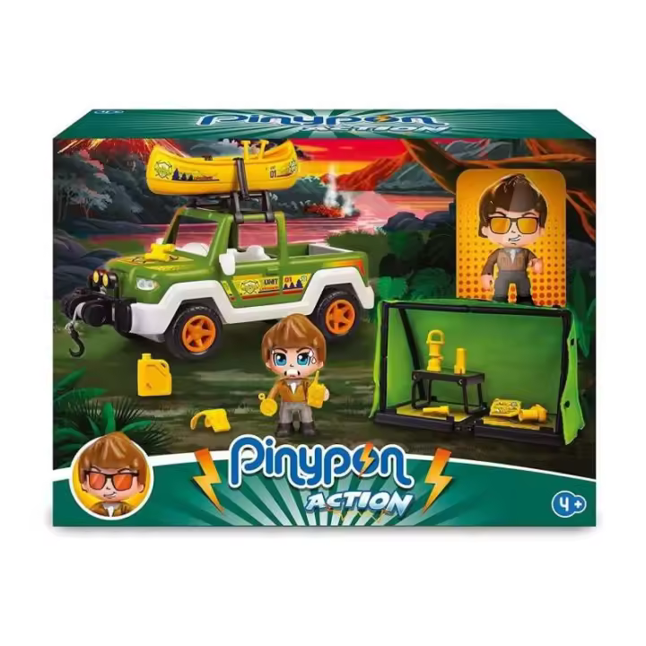 Famosa Pinypon Action Wild Rescues Pick Up de Aventura Al Aire Libre con Coche, Canoa Amarilla y Accesorios de Juego - 1